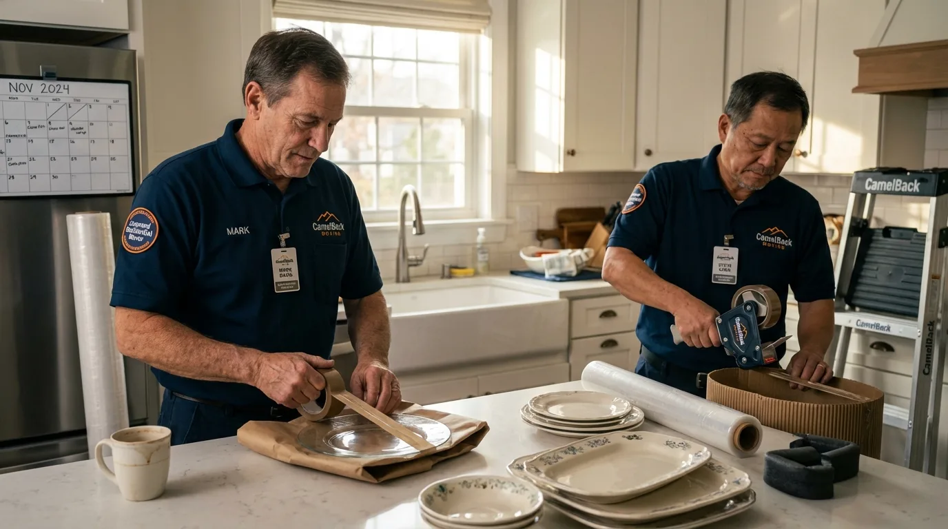 Professional crew packing kitchen dishware in Nebraska City, NE