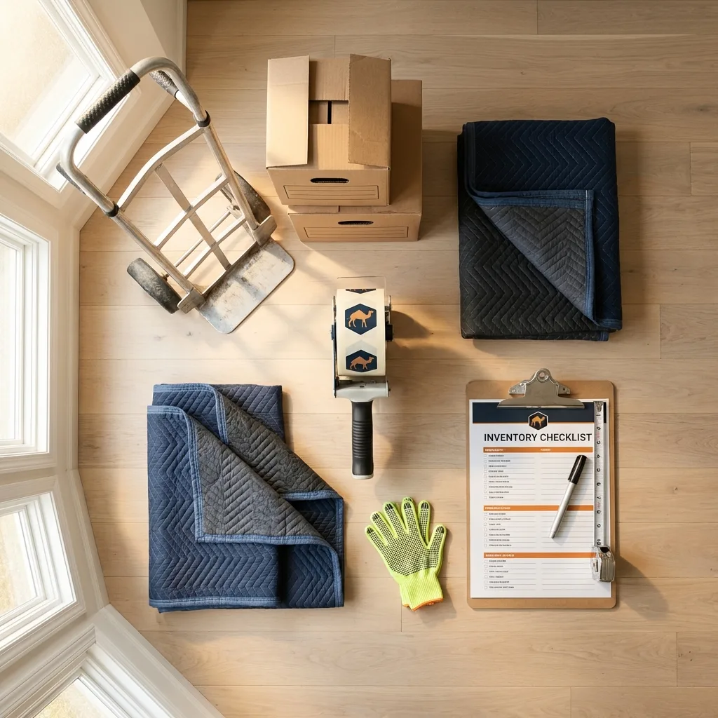 Professional moving supplies and packing materials layout for Nebraska City residential relocations